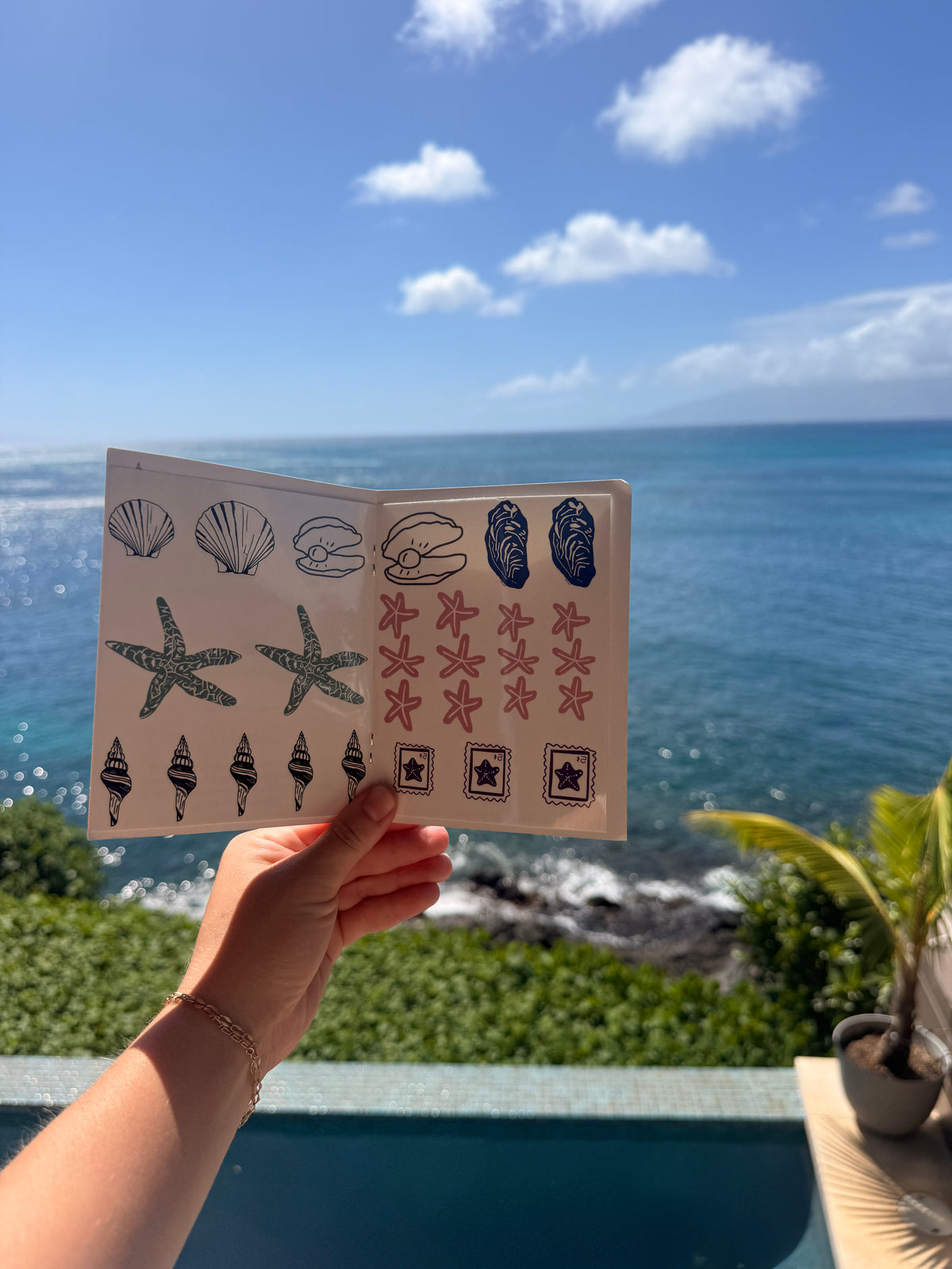 Ocean Shells Temporary Tattoo Booklet