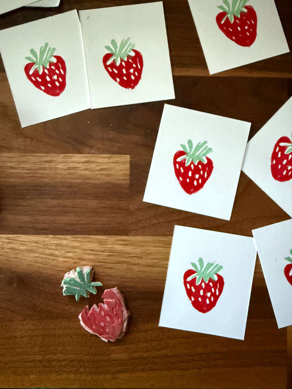 Mini Strawberry Block Print
