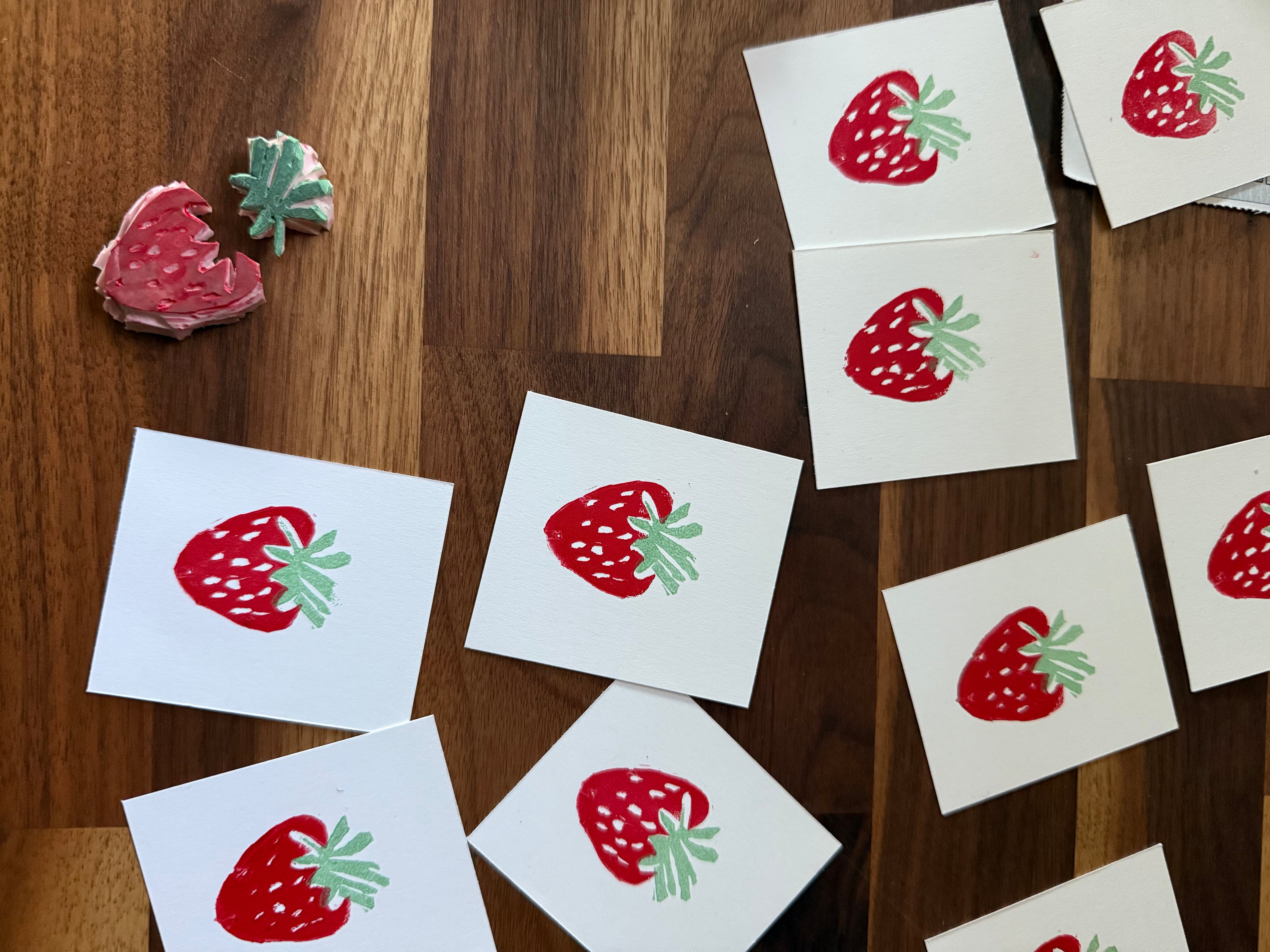 Mini Strawberry Block Print