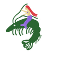 Shrimp Mermaid Sticker