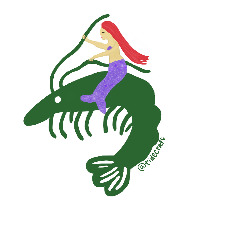 Shrimp Mermaid Sticker