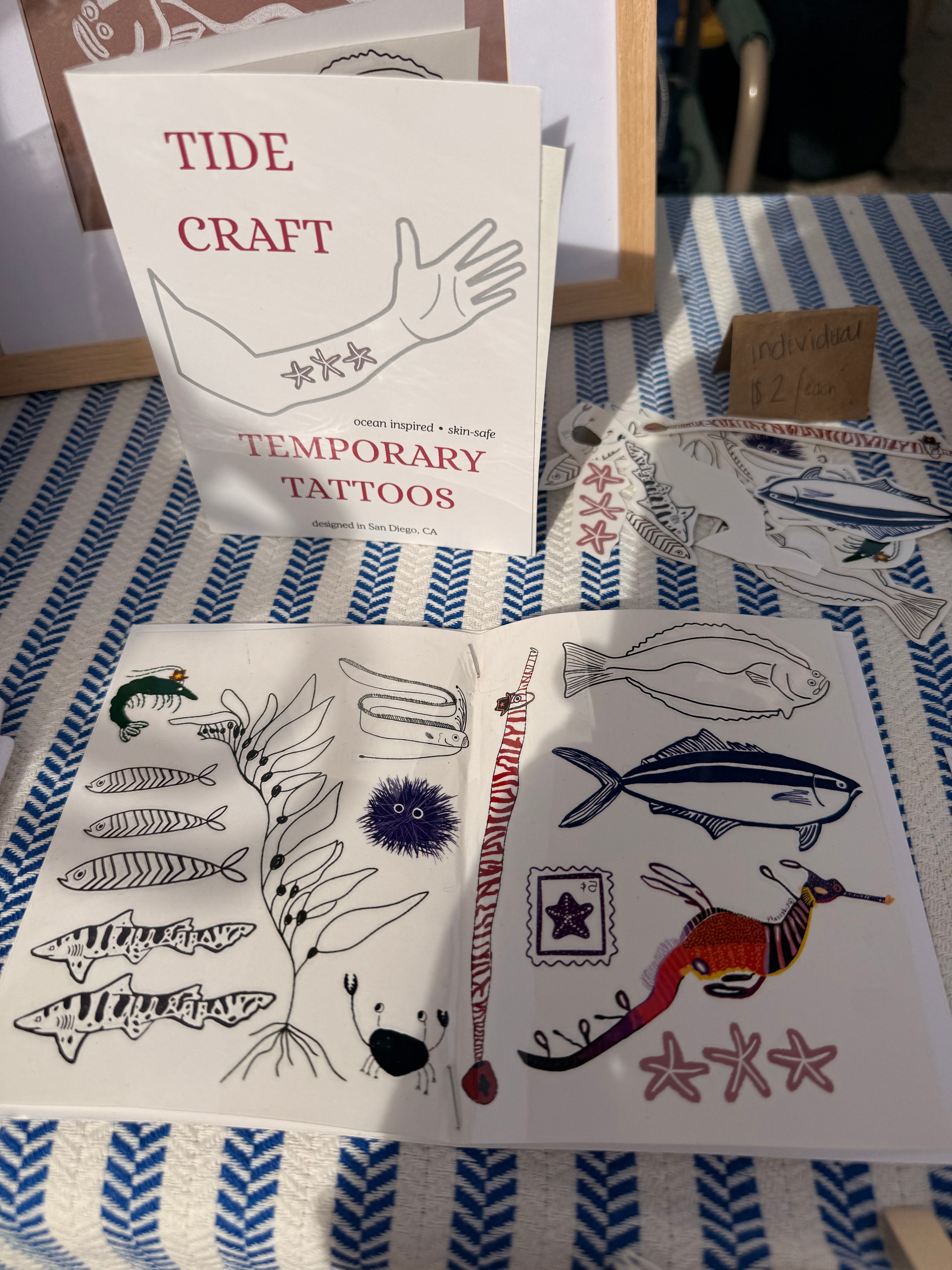 Ocean Life Temporary Tattoo Booklet